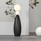 Dual Spheres Contemporary Black Sculptural Floor Lamp Image - 1