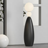 Dual Spheres Contemporary Black Sculptural Floor Lamp Image - 10