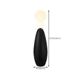 Dual Spheres Contemporary Black Sculptural Floor Lamp Image - 12