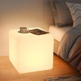 Durable Modern White Square Bedside LED Floor Lamp Image - 11