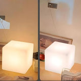 Durable Modern White Square Bedside LED Floor Lamp Image - 5