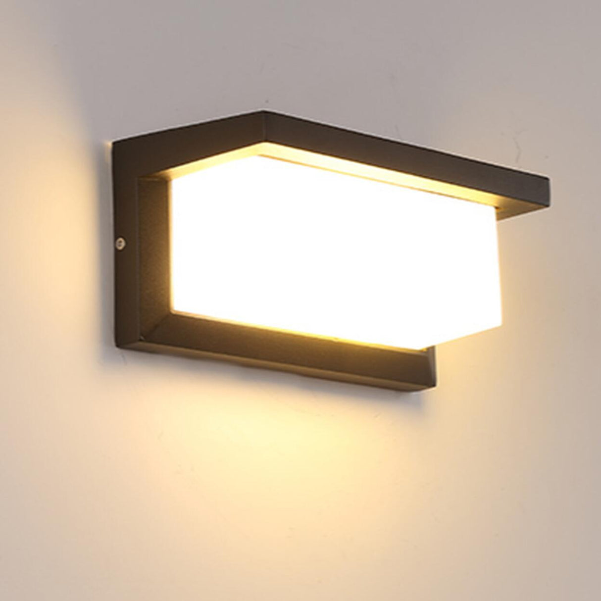 Durable Waterproof Black Square Outdoor Wall Sconce Image - 12