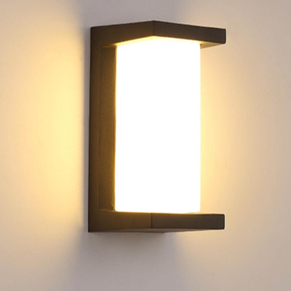 Durable Waterproof Black Square Outdoor Wall Sconce Image - 14