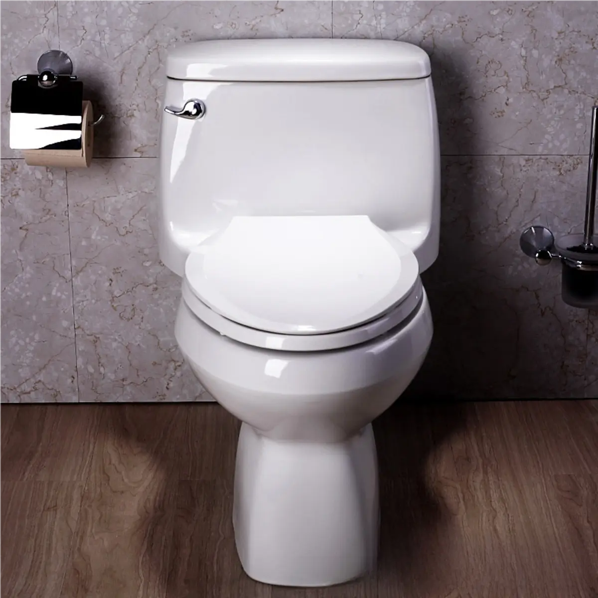 Economical One-Piece Ceramic Siphon White Compact Toilet Image - 1