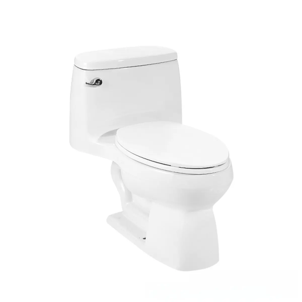 Economical One-Piece Ceramic Siphon White Compact Toilet Image - 5