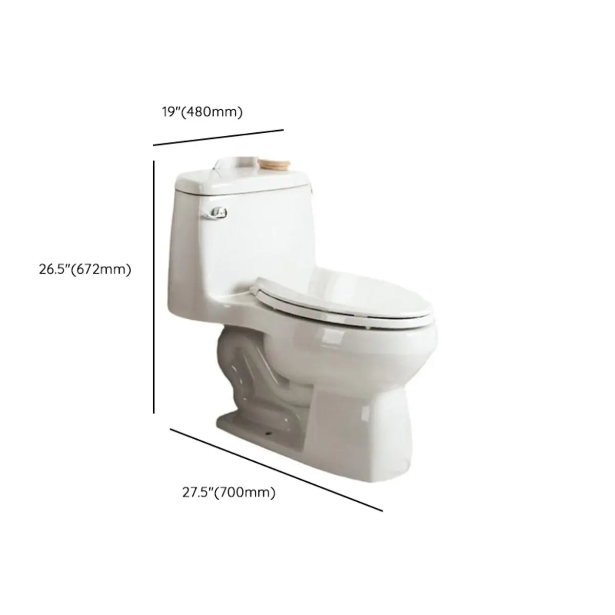 Economical One-Piece Ceramic Siphon White Compact Toilet 