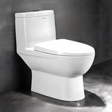 Efficient Elongated Ceramic White Gravity Flush Toilet Image - 2