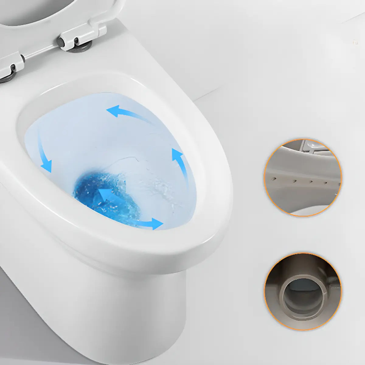 Efficient Elongated Ceramic White Gravity Flush Toilet Image - 6