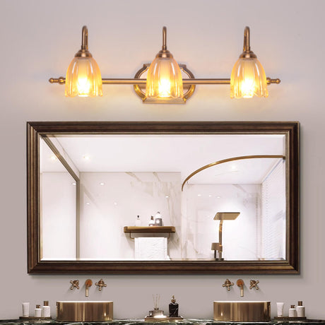 Elegant 3-Light Clear Glass Brass LED Vanity Light  Image - 1