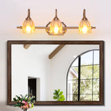 Elegant 3-Light Clear Glass Brass LED Vanity Light  Image - 3