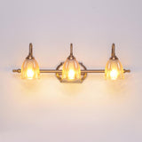 Elegant 3-Light Clear Glass Brass LED Vanity Light  Image - 4