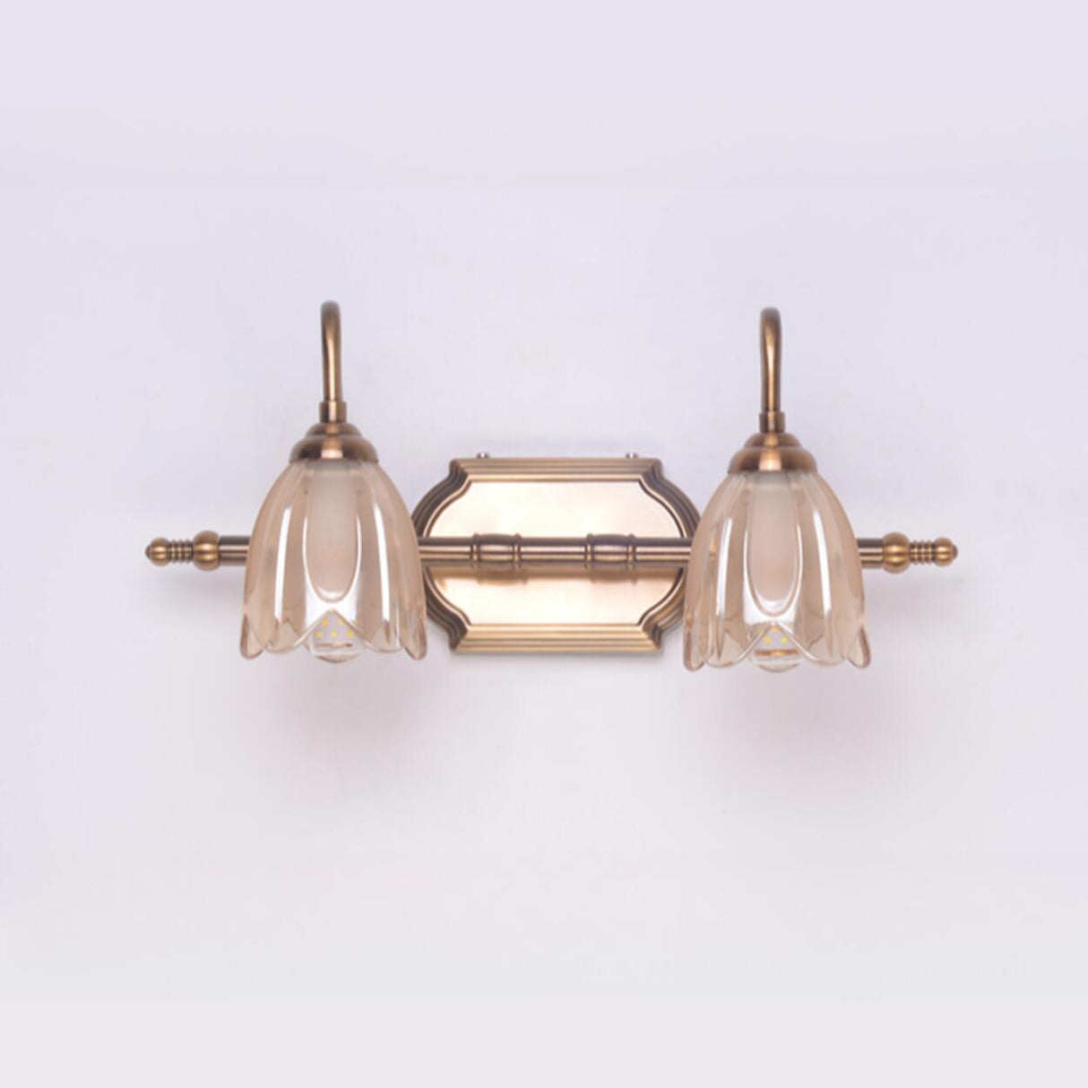 Elegant 3-Light Clear Glass Brass LED Vanity Light  Image - 6