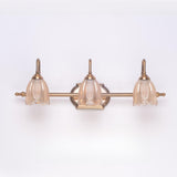 Elegant 3-Light Clear Glass Brass LED Vanity Light  Image - 7