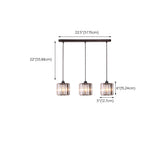 Elegant 3-Light Crystal Cylinder Pendant Island Light #size