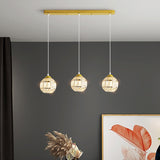 Elegant 3-Light Crystal Cylinder Pendant Island Light Image - 8