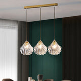 Elegant 3-Light Glass Shell Island Pendant Lights Image - 5