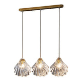 Elegant 3-Light Glass Shell Island Pendant Lights Image - 6