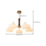 Elegant 5-Light Brass and Wood Drum LED Chandelier Image - 13