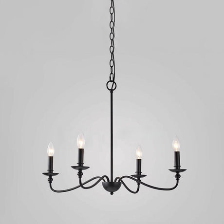 Elegant 8 Candle Bulbs Chandelier Adjustable Height Image - 2