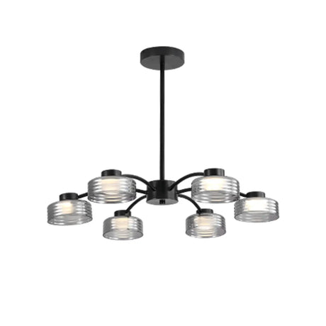 Elegant Acrylic Branch Cylinder Black Living Room Chandelier Image - 2