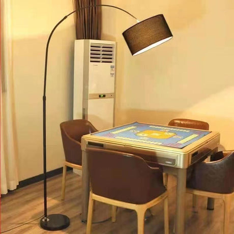 Elegant Adjustable Barrel Black Arc Floor Lamp Image - 2