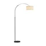 Elegant Adjustable Barrel Black Arc Floor Lamp Image - 5