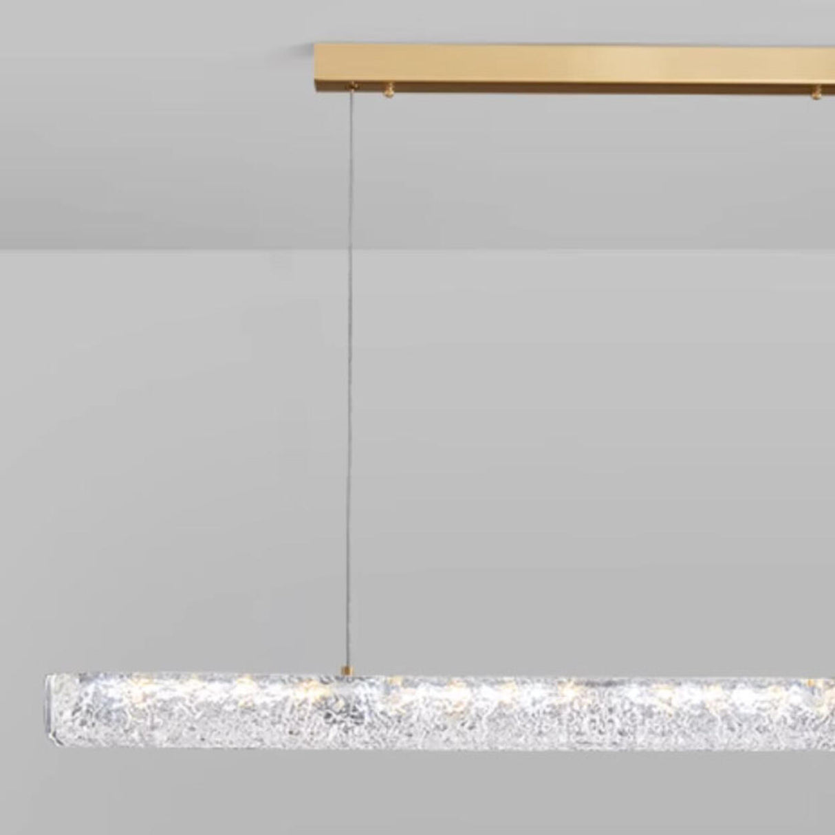 Elegant Adjustable Gold Linear Island Hanging Light Image - 10