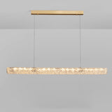 Elegant Adjustable Gold Linear Island Hanging Light Image - 5