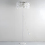 Elegant Adjustable Height Feather Arc Floor Lamp Image - 16