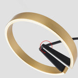 Elegant Aluminum Arc Gold Circular LED Floor Lamp Image - 7