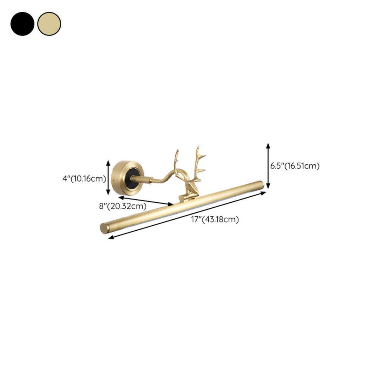 Elegant Antler Gold Linear LED Vanity Mirror Light 