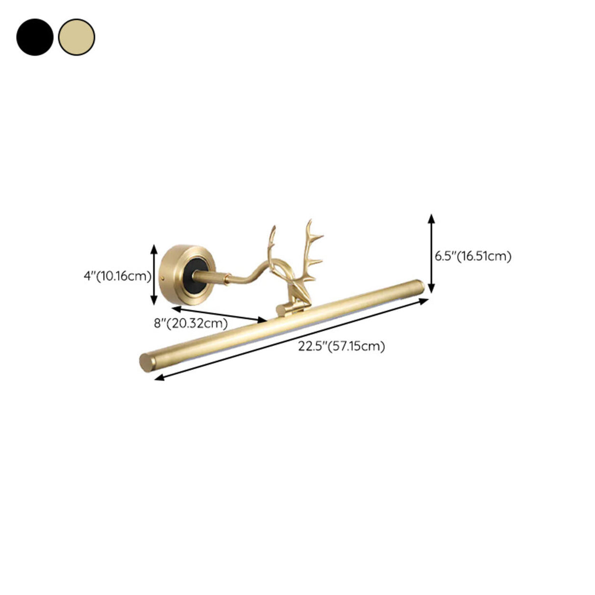 Elegant Antler Gold Linear LED Vanity Mirror Light Image - 17