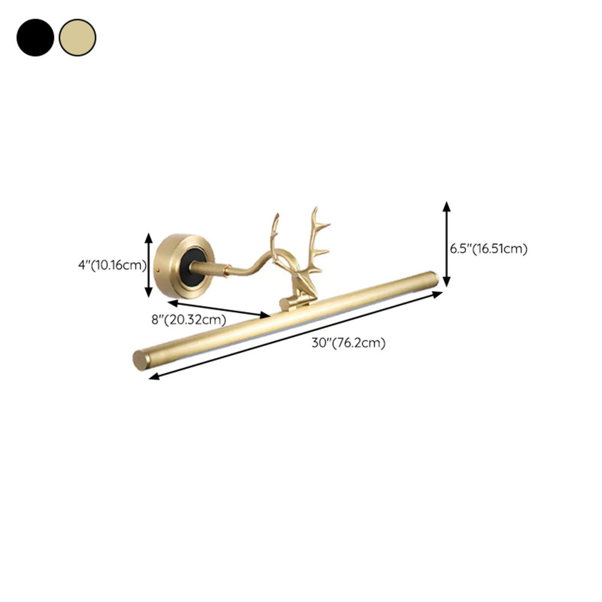 Elegant Antler Gold Linear LED Vanity Mirror Light Image - 18