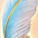 Elegant Artistic Blue Feather Wall Sconce Image - 13