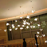 Elegant Artistic Clear Butterfly Bedroom Pendant Light Image - 11