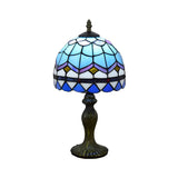 Elegant Baroque Dome Stained Glass Bedroom Table Lamp Image - 3