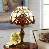 Elegant Baroque Dome Stained Glass Bedroom Table Lamp Image - 6