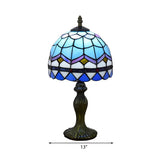 Elegant Baroque Dome Stained Glass Bedroom Table Lamp #size