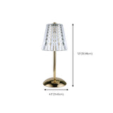 Elegant Barrel Clear Crystal Shade Metal Table Lamp #size