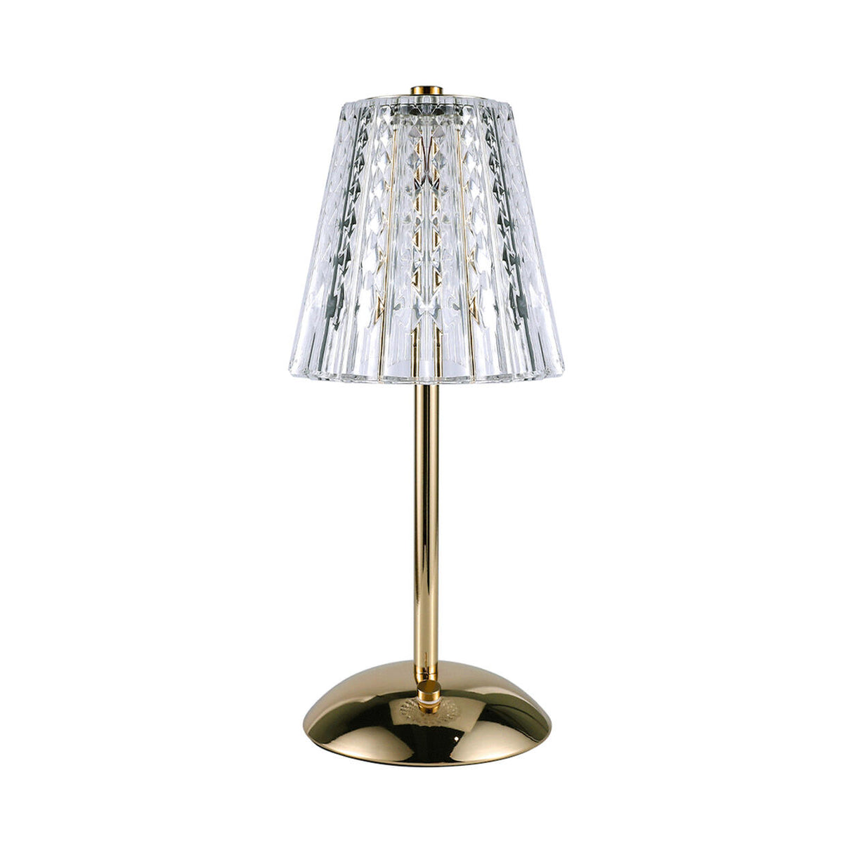 Elegant Barrel Clear Crystal Shade Metal Table Lamp Image - 5