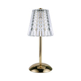 Elegant Barrel Clear Crystal Shade Metal Table Lamp Image - 5