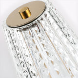 Elegant Barrel Clear Crystal Shade Metal Table Lamp Image - 7