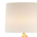 Elegant Barrel Fabric Gold Geometric Base Table Lamp Image - 9