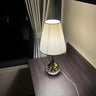 Elegant Barrel Pleated Shade Crystal Vase Table Lamp Image - 3