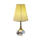 Elegant Barrel Pleated Shade Crystal Vase Table Lamp Image - 5