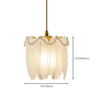 Elegant Bedroom Feather Round Glass Pendant Light #size