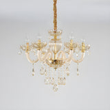 Elegant Bedroom Gold Crystal Pendant Candelabra Chandelier Image - 3