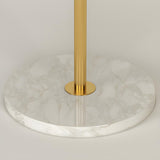 Elegant Bedside Cone Gold Floor Lamp with Side Table Image - 11