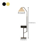 Elegant Bedside Cone Gold Floor Lamp with Side Table #size