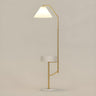 Elegant Bedside Cone Gold Floor Lamp with Side Table Image - 4